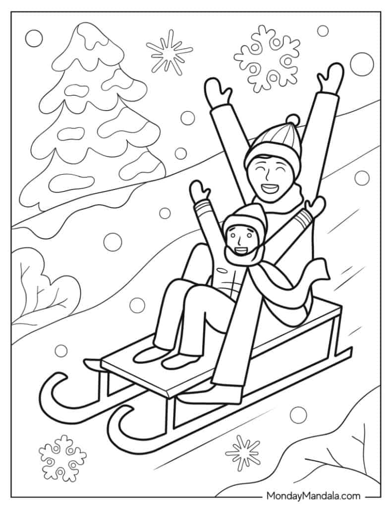 60 winter coloring pages (free pdf printables)